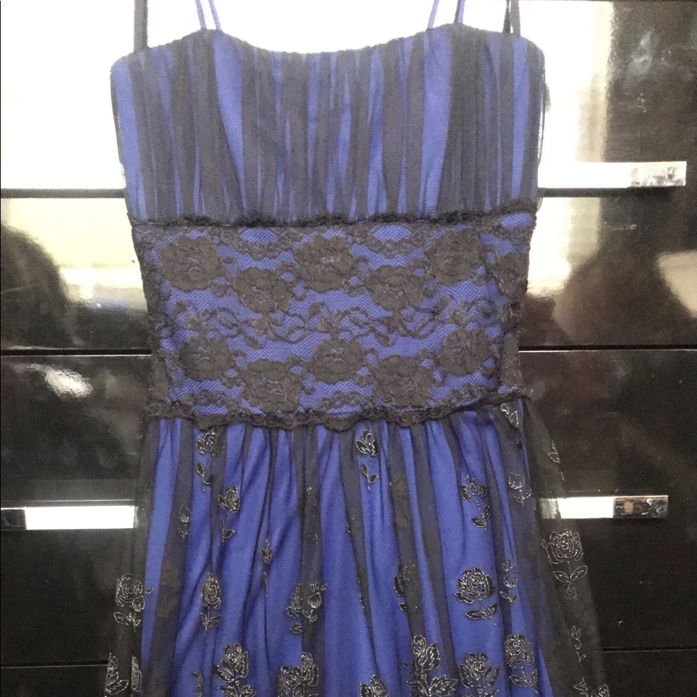 Black and Royal blue with a Black and Silver layer